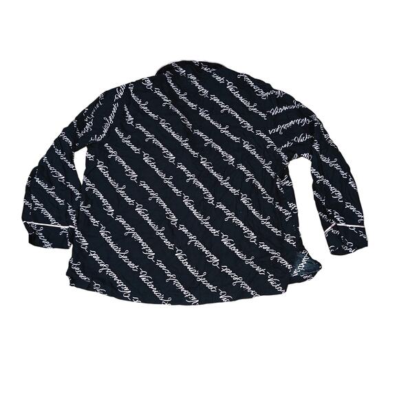 Victoria Secret Allover Signature Pink Black Pajama Set Women's Large - Picture 9 of 11